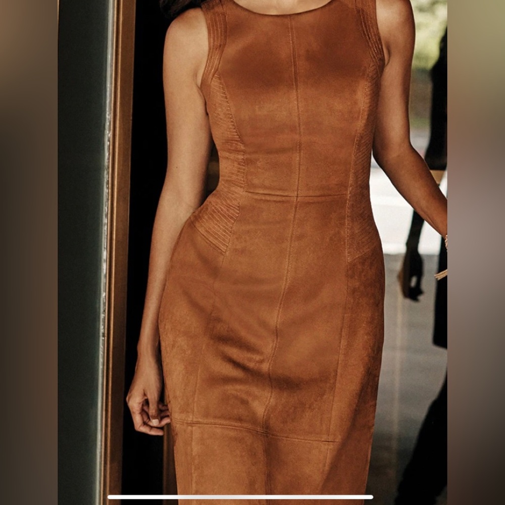 WHBM Sleeveless Faux Suede Dress
